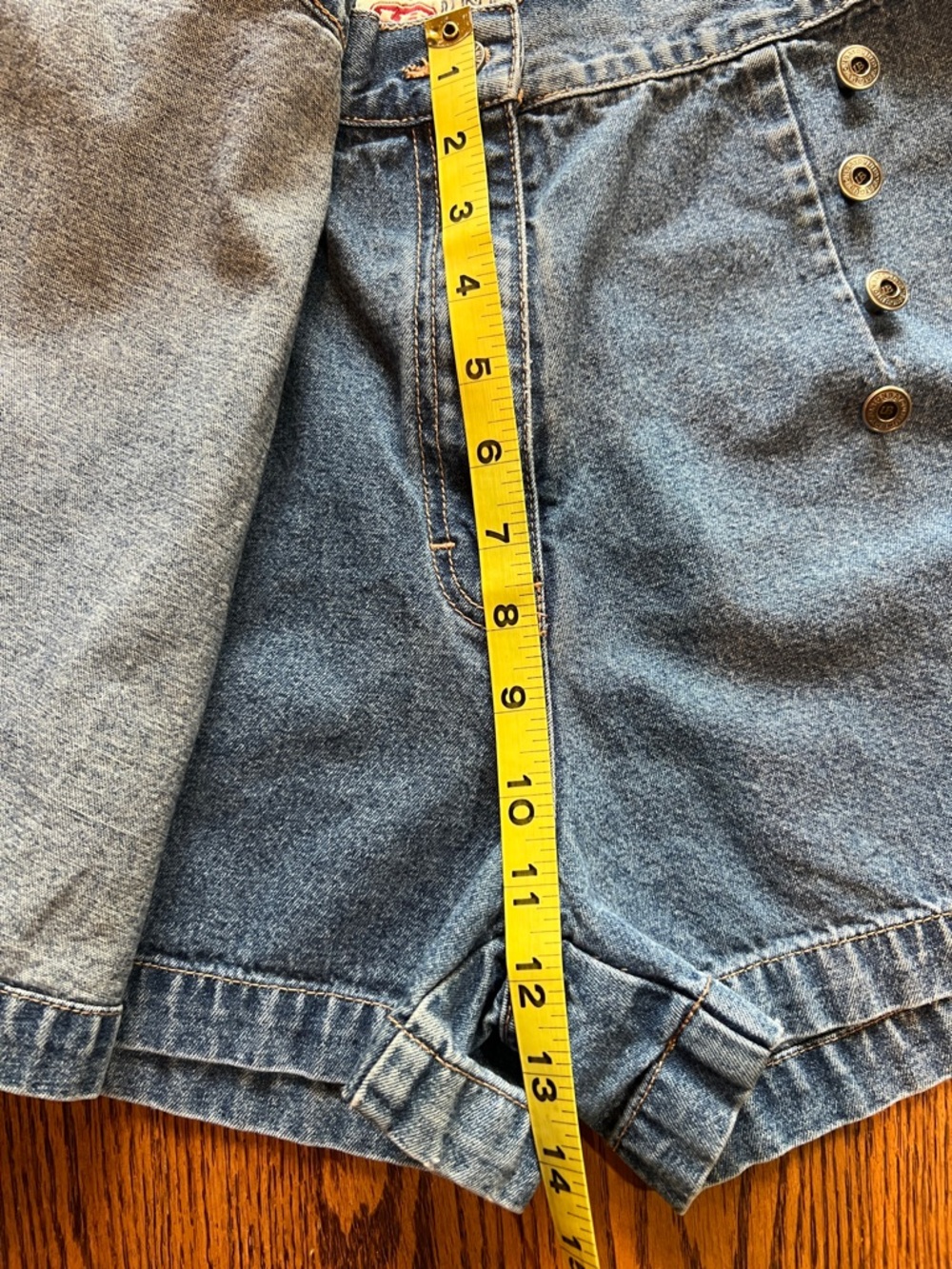 UNIONBAY Light Wash Denim Wrap Skort with Button Detail - Picture 8 of 9
